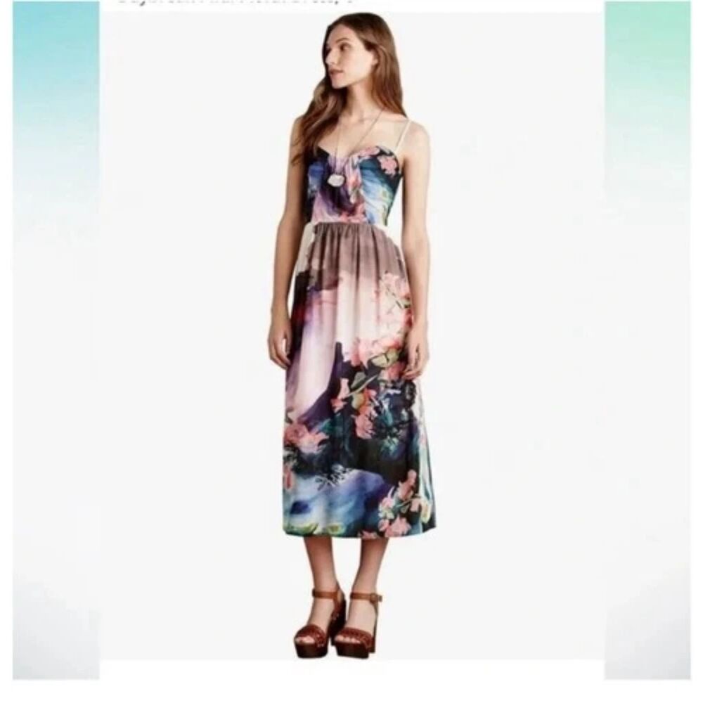 Corey Lynn Calter Watercolor Daybreak Art To Wear Midi Dress Women's 4